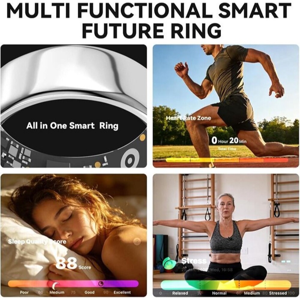 Smart Ring for Women Men,Fitness Tracker Ring, size 13, inner diameter: 22.2 mm - Picture 6 of 9